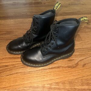 Dr. Martens Black Boots with Yellow Stitching